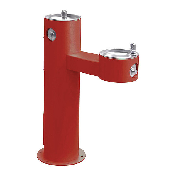 Elkay Floor Mount/Freestanding, Yes ADA, 2 Level Drinking Fountain 4420FRKRED