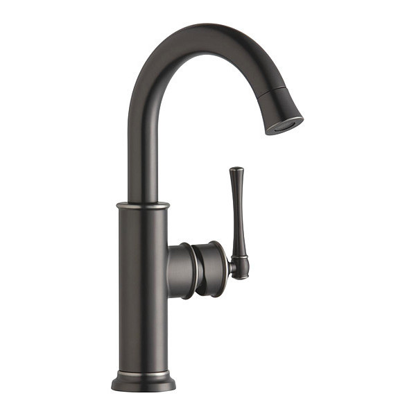 Elkay Forward Only Lever Handle, 1 Hole Sgl Lever Bar Faucet, Antique Steel LKEC2012AS