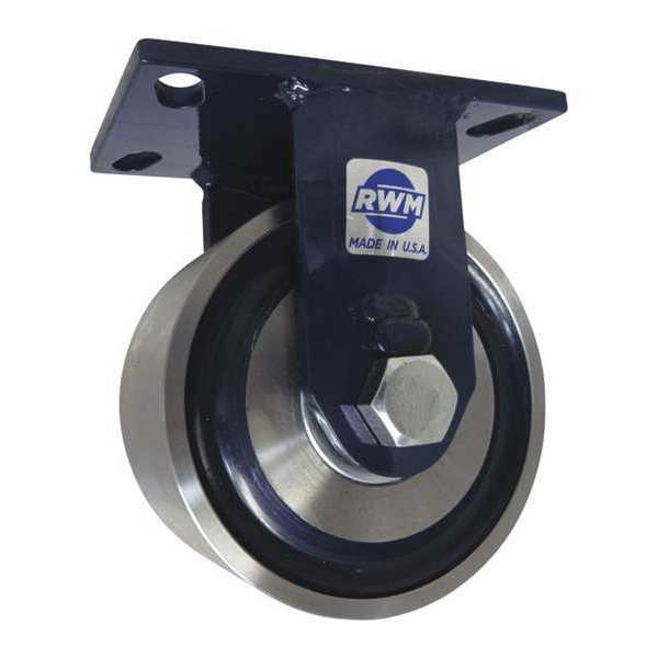 Rwm Rigid Plate Caster, Forged Steel, 6000 lb. 75-FSR-0630-R