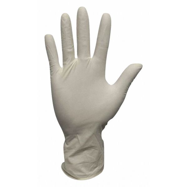 Condor Disposable Gloves, 4 mil Palm, Natural Rubber Latex, Powdered, XL, 100 PK, Natural 53CV58