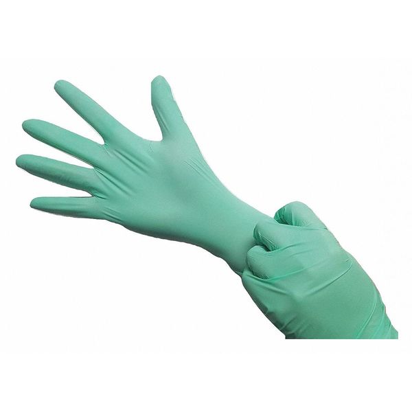 Condor Disposable Gloves, 4 mil Palm, Natural Rubber Latex, Powdered, XL, 100 PK, Green 53CV59