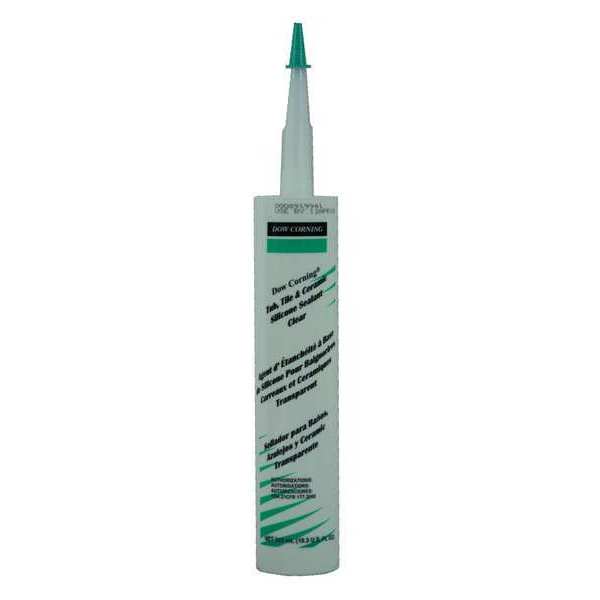 Dow Tub, Tile & Ceramic Sealant, 10.3 oz, Cartridge, Clear, Silicone Elastomer Base 4045036