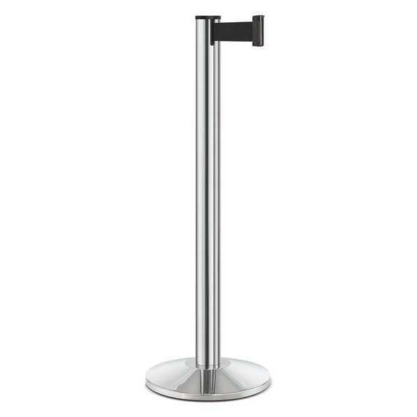 Lavi Industries Barrier Post, Steel, Chrome 50-3000A/CL/BK