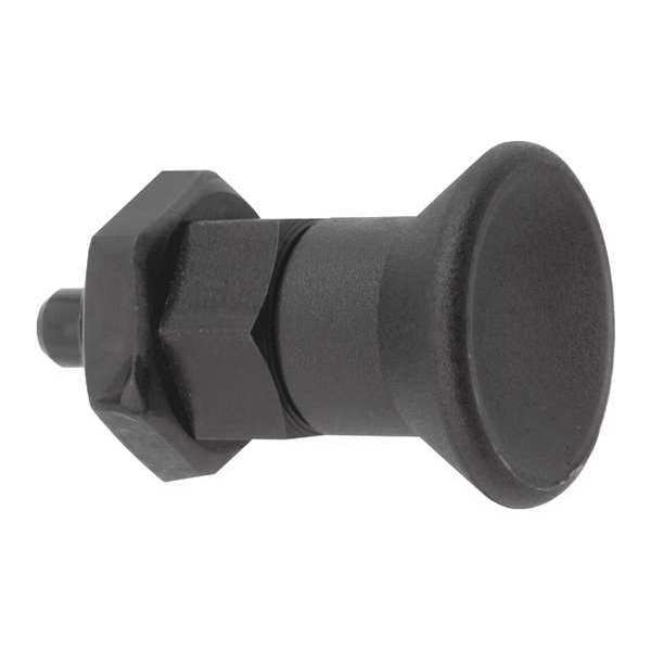 Kipp Indexing Plunger, Short, Size: 0, D1= M08X1, D=4, Style B, Non-Lockout W. Locknut, Pin Hardened K0631.6004