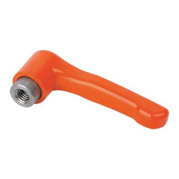 Kipp Adjustable Handle, Low Profile, Size: 2, M06 Zinc, Orange RAL 2004, Comp: Stainless Steel K0738.2062