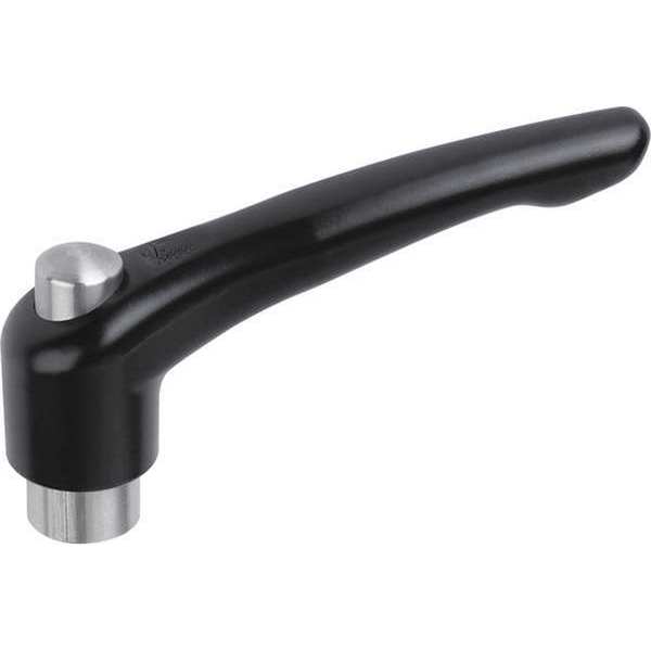 Kipp Adjustable Handle, With Protective Cap Size: 2 5/16-18, Zinc Black Satin, Comp: Stainless Steel K0123.92A31