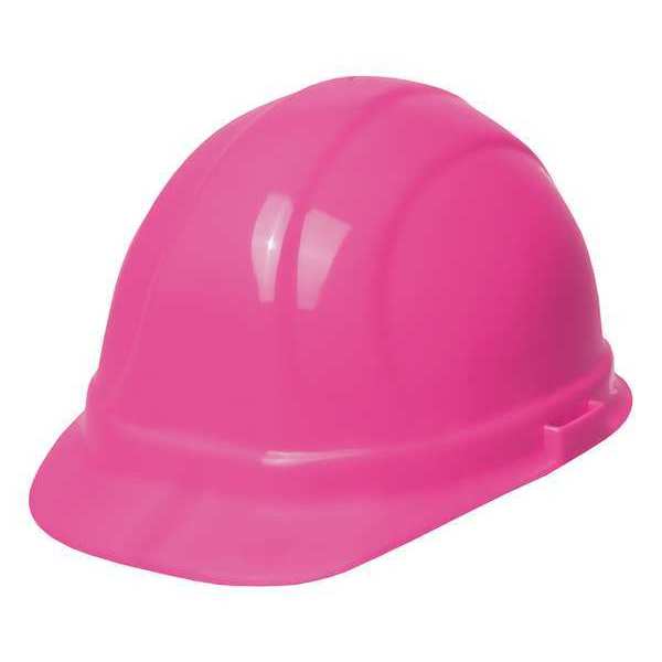 Erb Safety Front Brim Hard Hat, Type 1, Class E, Ratchet (6-Point), Hi-Vis Pink 19989