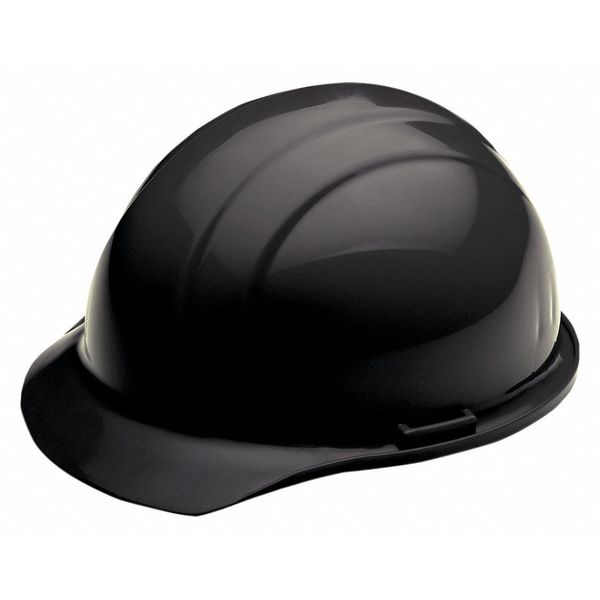 Erb Safety Front Brim Hard Hat, Type 1, Class E, Pinlock (4-Point), Black 19771