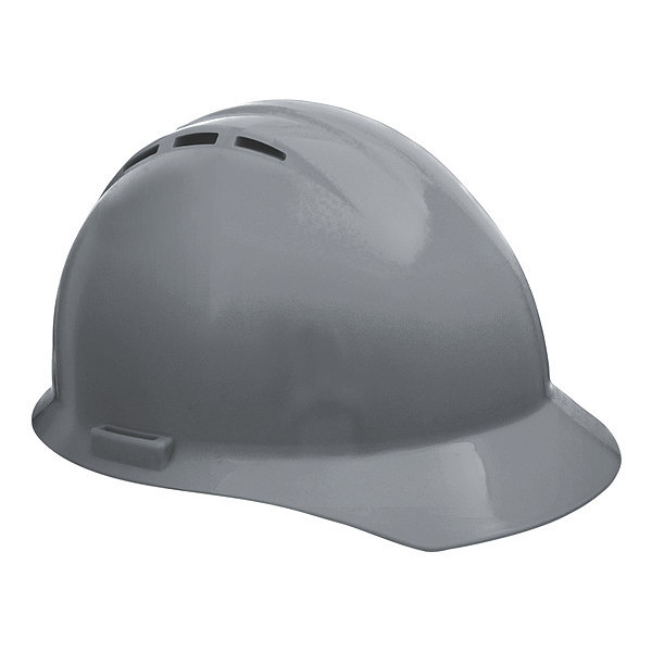 Erb Safety Front Brim Hard Hat, Type 1, Class C, Pinlock (4-Point), Gray 19257