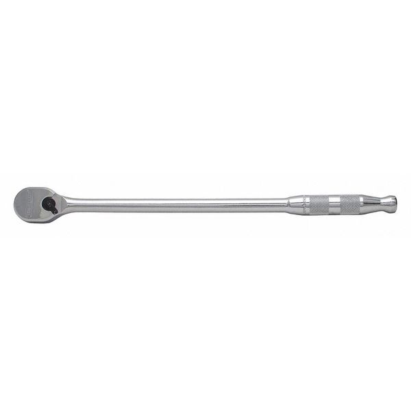 Proto 3/8" Drive 90 Geared Teeth Pear Head Style Hand Ratchet, 12-39/64" L, Full Polish Finish J5250HTC