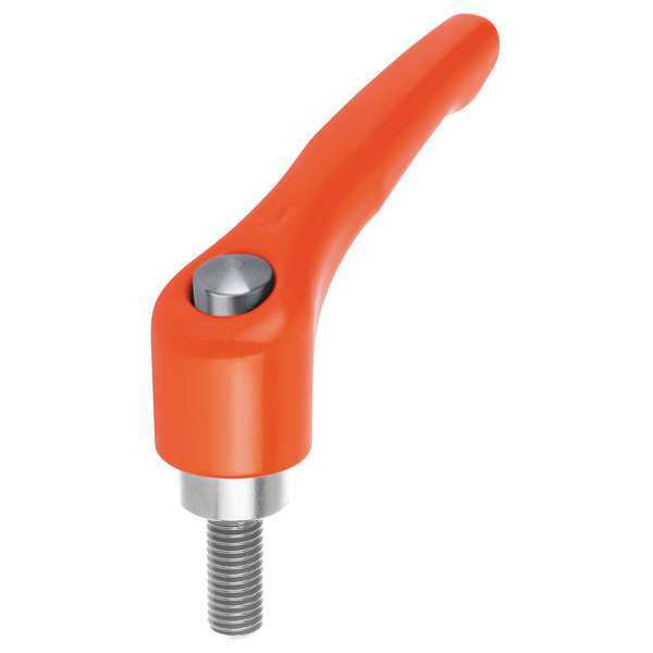 Kipp Adjustable Handle, With Protective Cap Size: 3 M08X20, Zinc Orange RAL 2004, Comp: Stainless Steel K0123.93082X20