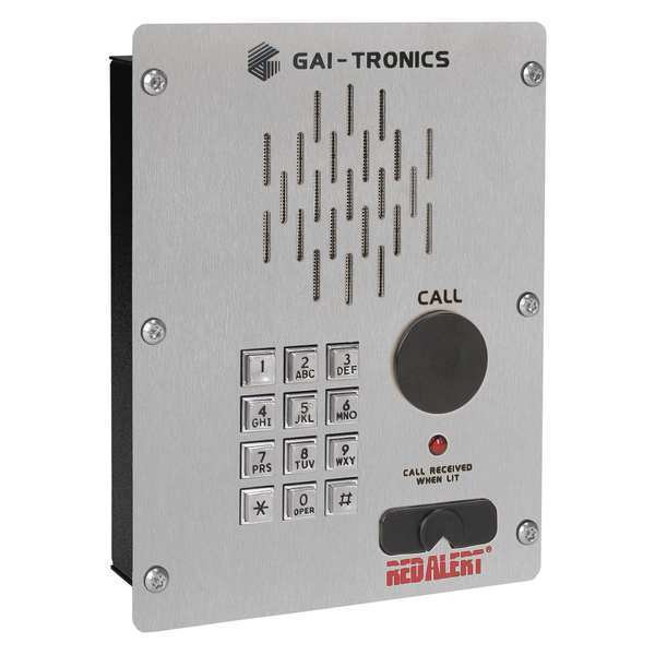 Hubbell Gai-Tronics Autodial Telephone, Analog, Silver 392-001FS