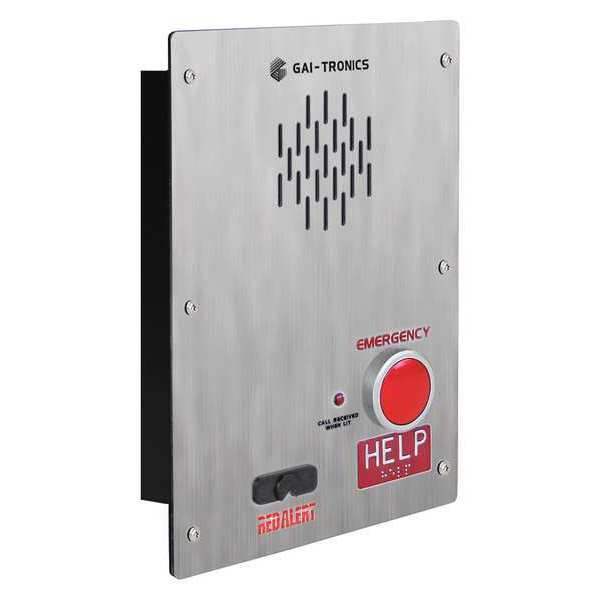 Hubbell Gai-Tronics Emergency Telephone, Analog, Silver 397-001RT