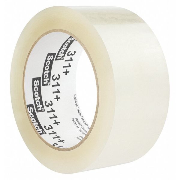 3M Carton Sealing Tape, 72mm W, Clear, PK24 311+