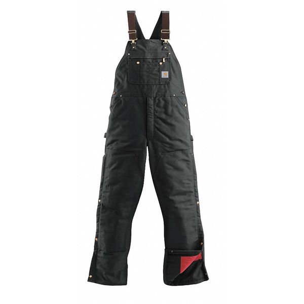 Carhartt Bib Overalls, Black, Inseam 36" R41-BLK 44 36