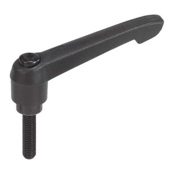 Kipp Adjustable Handle, Size: 4, M10X80, Plastic, Black RAL 7021, Comp: Steel K0269.4101X80
