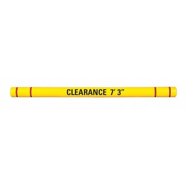 Zoro Select Clearance Bar, 5" O.D., 96" L, Yellow/Red HTGRD4596YR
