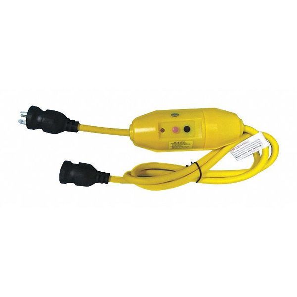 Power First Line Cord GFCI, 6.0 ft. Cord L, Yellow 53TY60