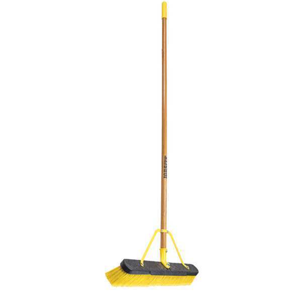 Quickie 24 in Sweep Face Broom, Soft/Stiff Combination, Synthetic, Yellow 857SUS