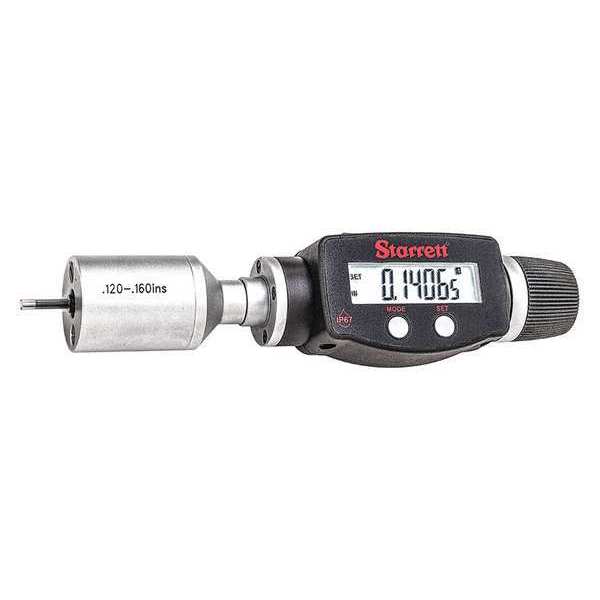 Starrett Internal Micrometer, 0.120 to 0.160"Range 770BXTZ-160
