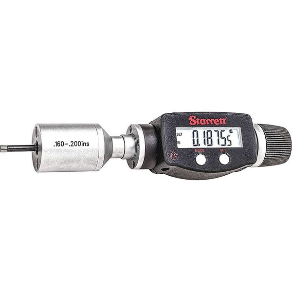 Starrett Internal Micrometer, 0.160 to 0.200"Range 770BXTZ-200