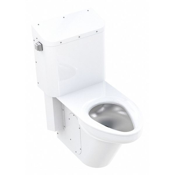 Bestcare Ligature Resistant Toilet, 1.28 to 1.6 gpf, Siphon Jet, Floor Mount, Elongated, White WH2145_10