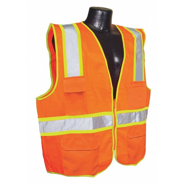 Condor High Visibility Vest, Orange/Red, S 53YM56