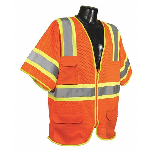 Condor High Visibility Vest, Orange/Red, XL 53YN88