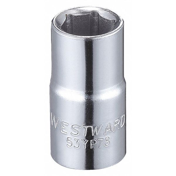 Westward 1/4 in Drive, 9/32" Hex SAE Socket, 6 Points 53YP78