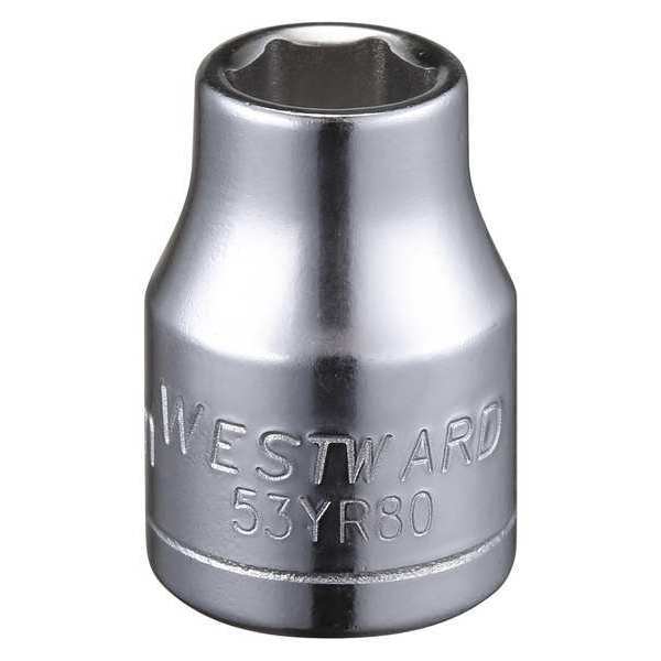 Westward 3/8 in Drive, 8mm Hex Metric Socket, 6 Points 53YR80