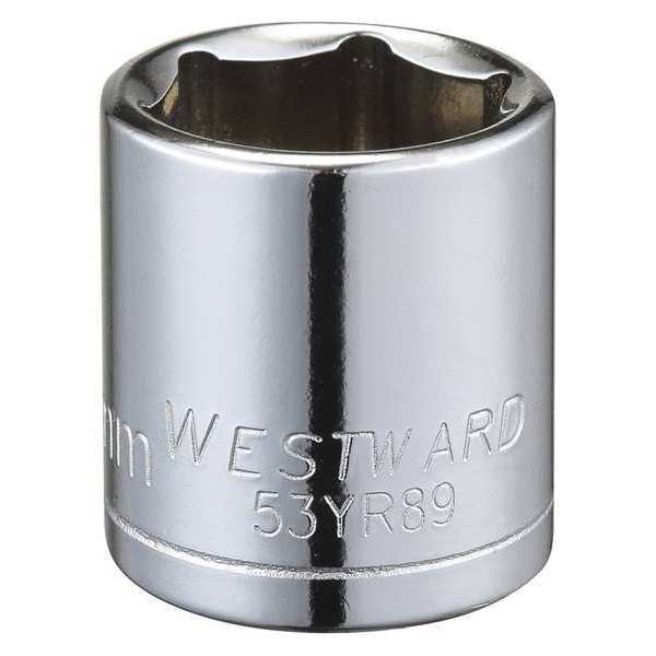 Westward 3/8 in Drive, 17mm Hex Metric Socket, 6 Points 53YR89