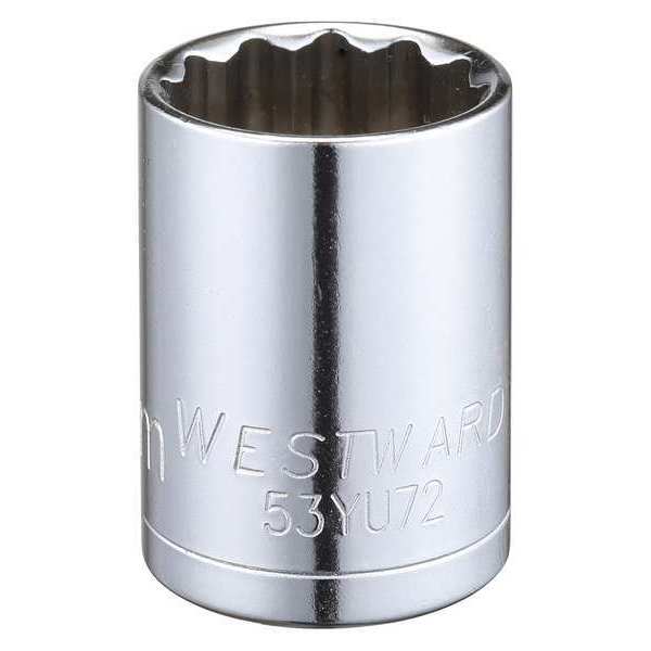 Westward 1/2 in Drive, 21mm Triple Square Metric Socket, 12 Points 53YU72