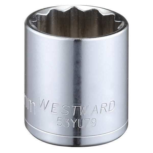 Westward 1/2 in Drive, 28mm Triple Square Metric Socket, 12 Points 53YU79