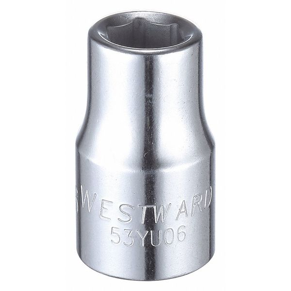 Westward 1/2 in Drive, 7/16" Hex SAE Socket, 6 Points 53YU06