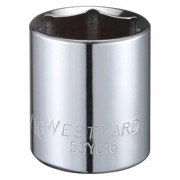 Westward 1/2 in Drive, 1-1/16" Hex SAE Socket, 6 Points 53YU16