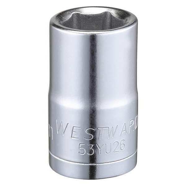 Westward 1/2 in Drive, 14mm Hex Metric Socket, 6 Points 53YU26