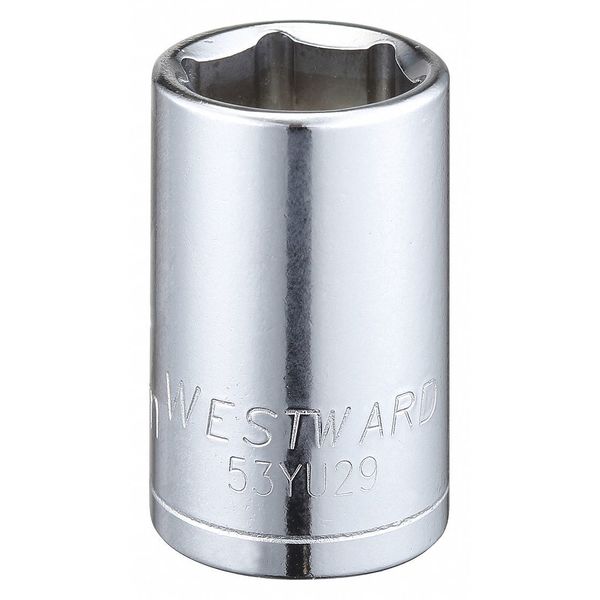 Westward 1/2 in Drive, 17mm Hex Metric Socket, 6 Points 53YU29