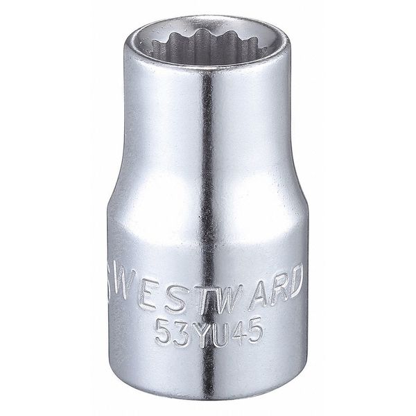 Westward 1/2 in Drive, 7/16" Triple Square SAE Socket, 12 Points 53YU45