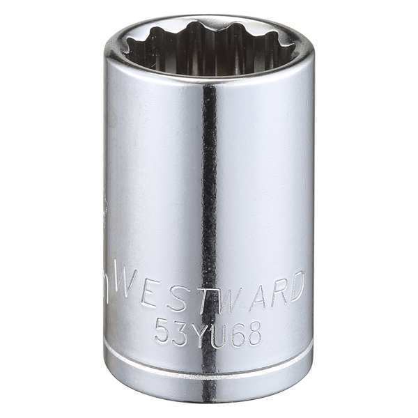 Westward 1/2 in Drive, 17mm Triple Square Metric Socket, 12 Points 53YU68