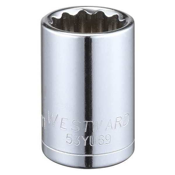 Westward 1/2 in Drive, 18mm Triple Square Metric Socket, 12 Points 53YU69