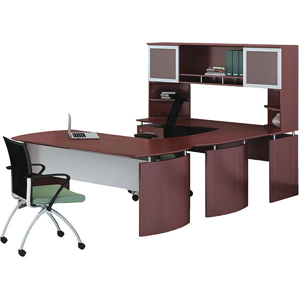 Mayline Desk, 63" D, 108" W, Mahogany MNT33LMH