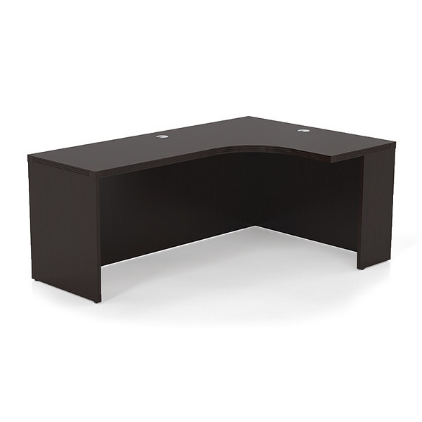 Mayline Corner Desk, 48" D, 72" W, 29-1/2" H, Mocha, Furniture Grade MDF (Medium Density Fiberboard) AEC72RLDC