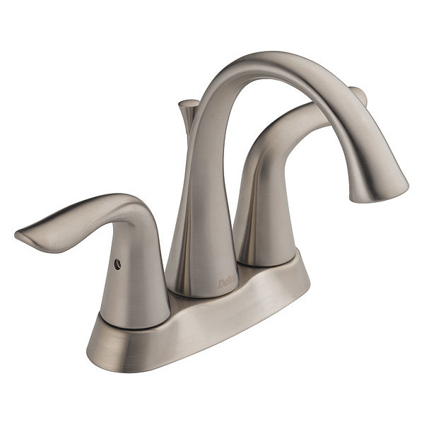 Delta Dual Handle 4" Mount, 3-hole 4" installation Hole Centerset Lavatory Faucet, Stainless 2538-SSMPU-DST