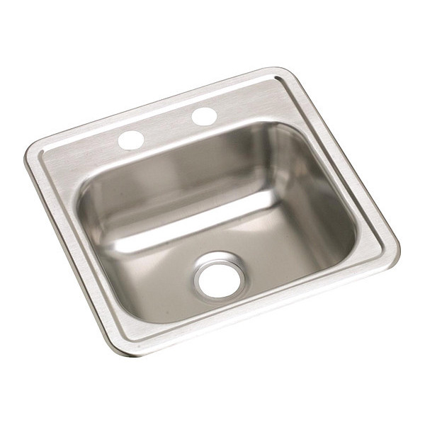 Elkay Sink, Drop-In Mount, 3 Hole, Satin Finish D115153