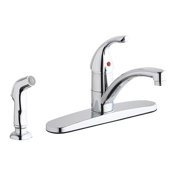 Elkay Lever Handle, Residential 4 Hole Faucet, 3 Hole, Levr, Escutcheon, Chro LK1001CR