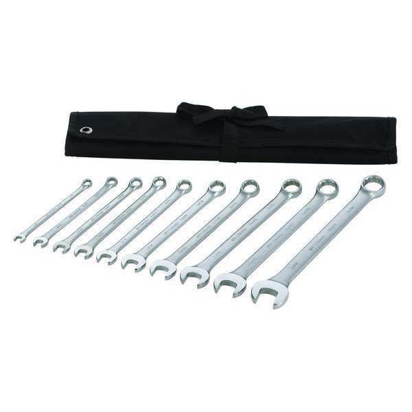 Westward Combination Wrench Set, 10 Pieces, 12 Pts 54DG01