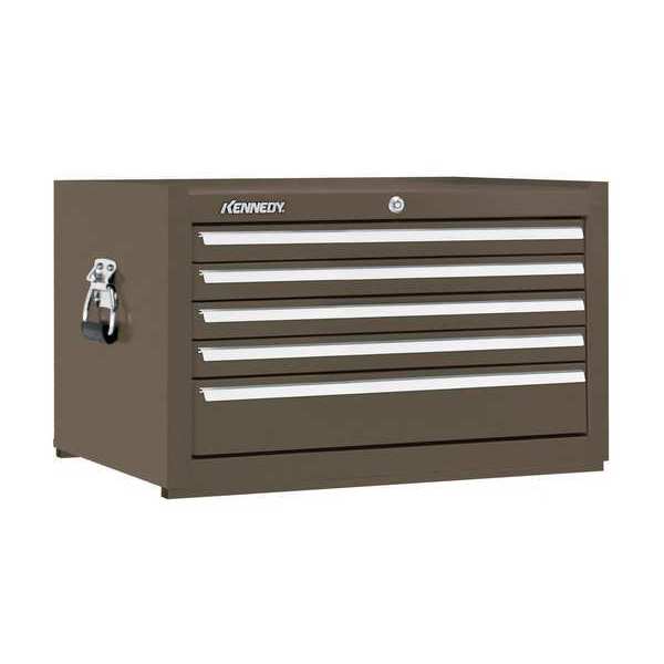 Kennedy KSeries Top Chest, 5 Drawer, Brown, Steel, 29 in W x 20 in D x 16-1/2 in H 2805XB