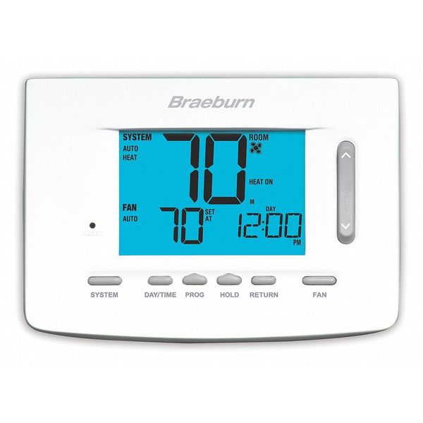 Braeburn Universal Programmable Thermostat, 7, 5-2, 5-1-1 Programs, 2 Heat Pump or 1 Conventional H 1 C 5020