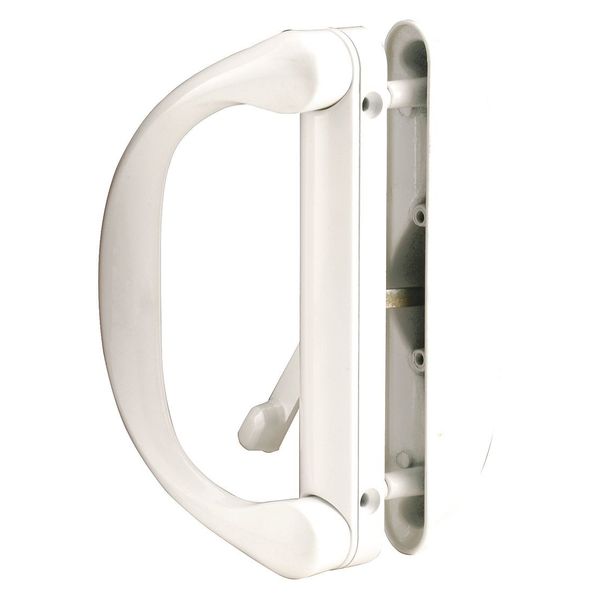 Primeline Tools Diecast, White, Outside Patio Door Pull with Latch (Single Pack) C 1275