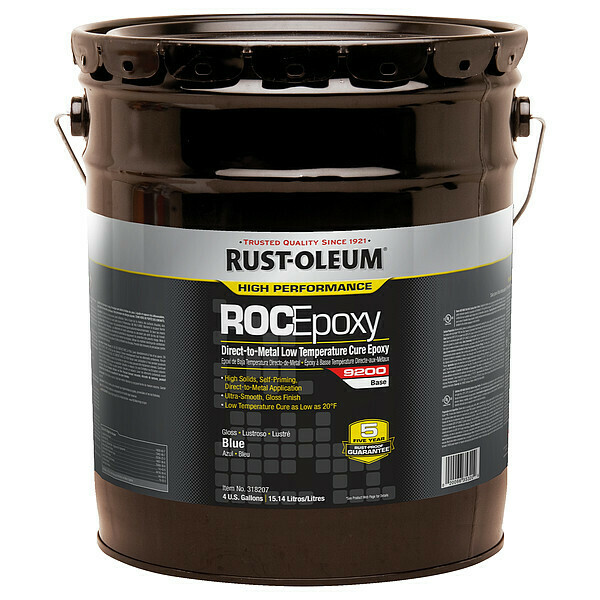 Rust-Oleum Paint, Blue, Gloss, 5 gal, 200 sq ft/gal 318207